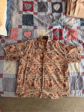 Fresh Groove Pink/Multi Patterned Button Shirt